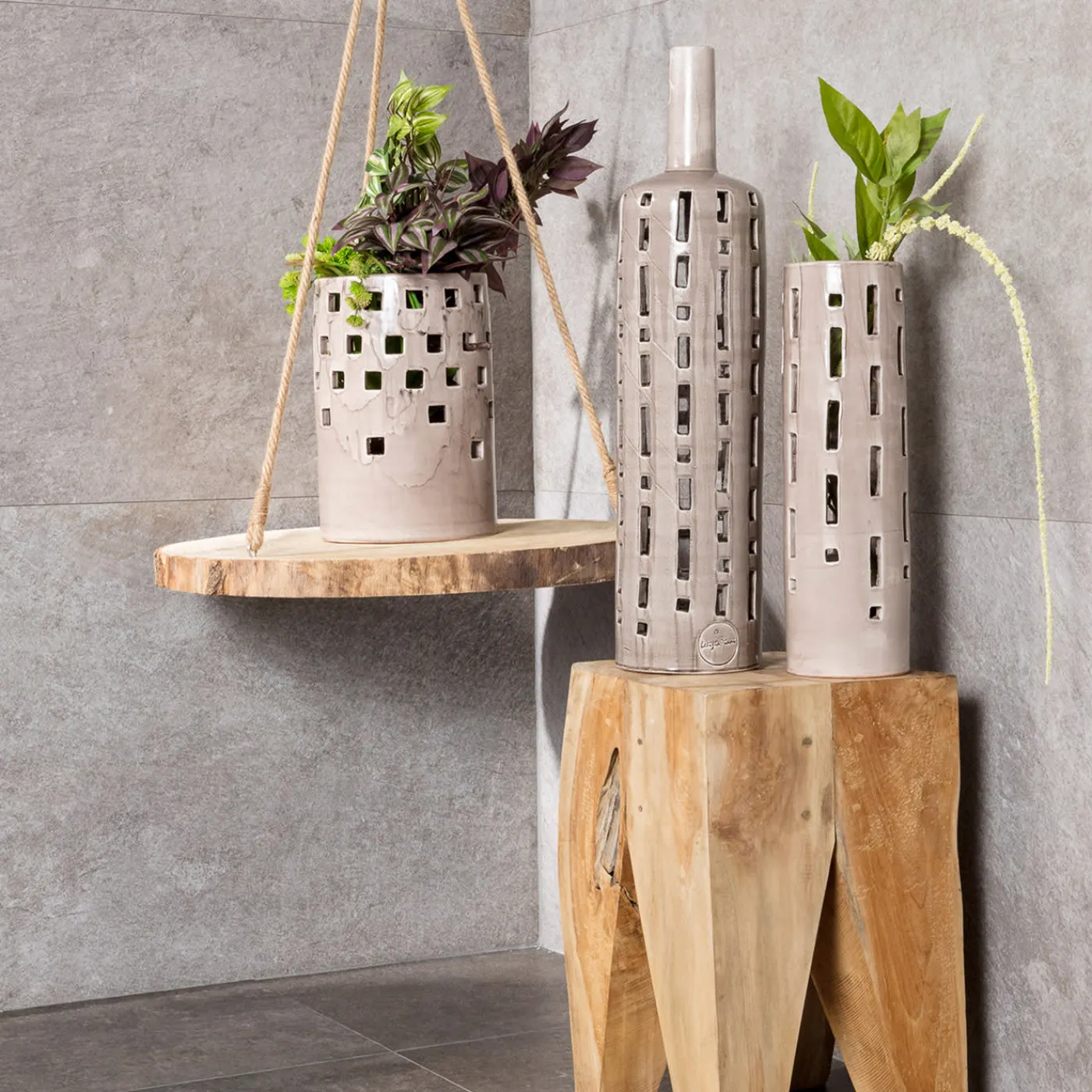 Cerasarda Vaso Faromangiabarche Quercia Da Sughero Taupe di Letizia Piani> Bottiglie Decorative