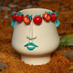 Patrizia Italiano Vaso Figurativo in Ceramica Multicolore Russidda><noscript><img width=