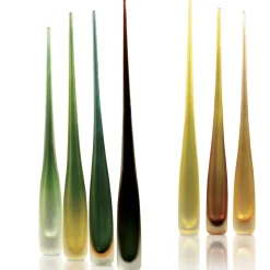 Fornace Mian Vaso Flute Smeraldo Brown> Bottiglie Decorative