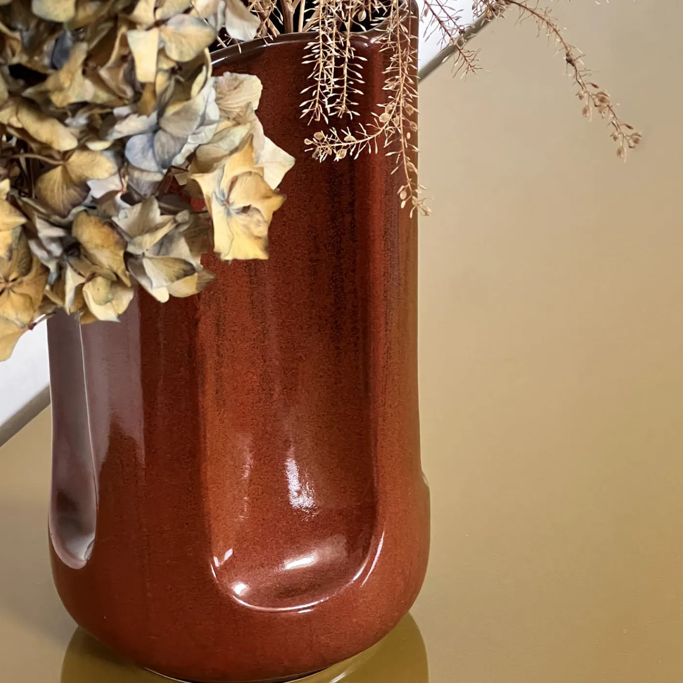 mg12 by Monica Geronimi Vaso Giuseppe Auburn in ceramica smaltata Mattone Lucido> Vasi Da Fiori