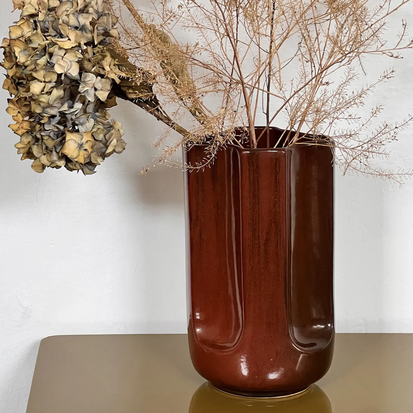 mg12 by Monica Geronimi Vaso Giuseppe Auburn in ceramica smaltata Mattone Lucido> Vasi Da Fiori