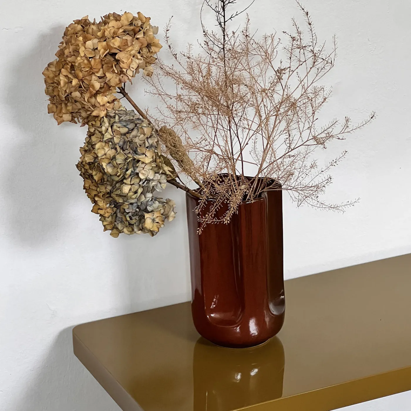 mg12 by Monica Geronimi Vaso Giuseppe Auburn in ceramica smaltata Mattone Lucido> Vasi Da Fiori