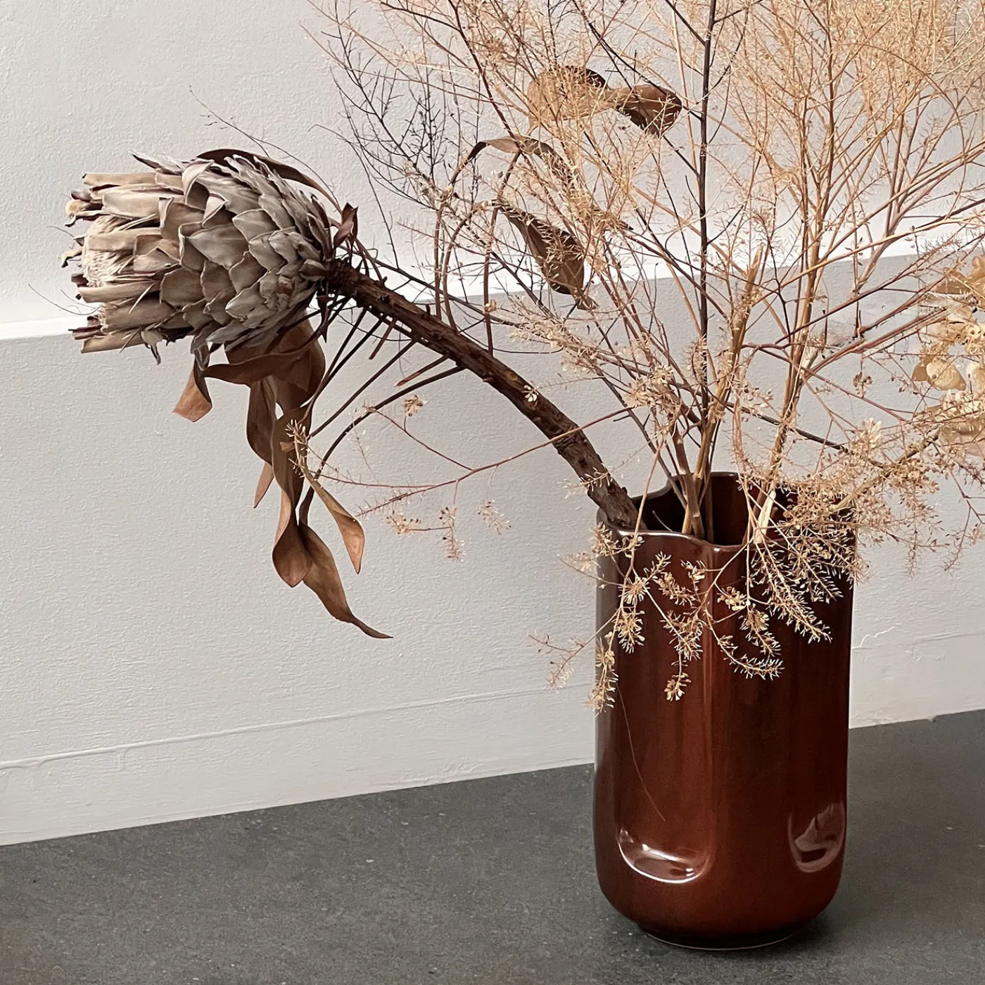 mg12 by Monica Geronimi Vaso Giuseppe Auburn in ceramica smaltata Mattone Lucido> Vasi Da Fiori