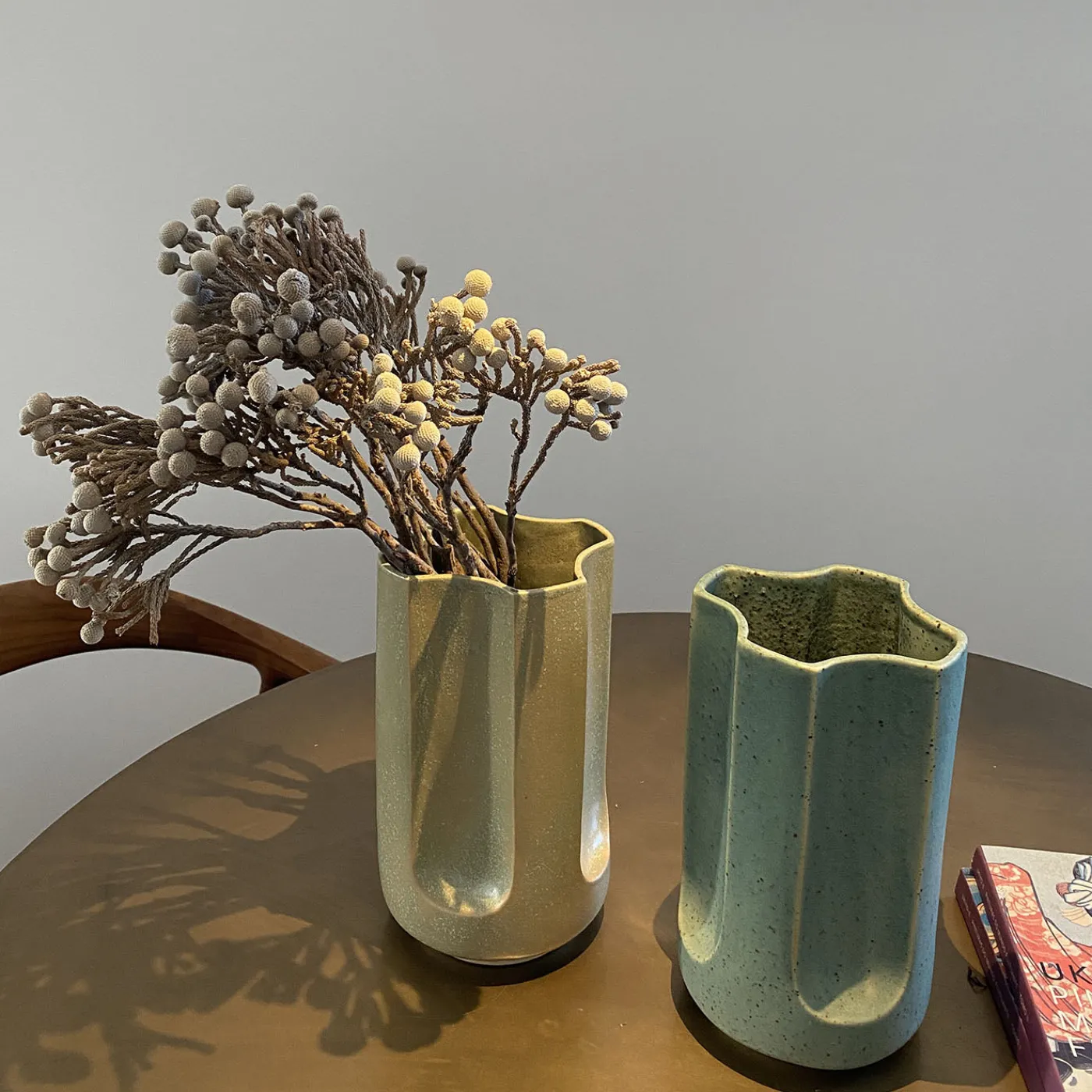 mg12 by Monica Geronimi Vaso Giuseppe Turquesa in ceramica smaltata blu opaco> Vasi Da Fiori