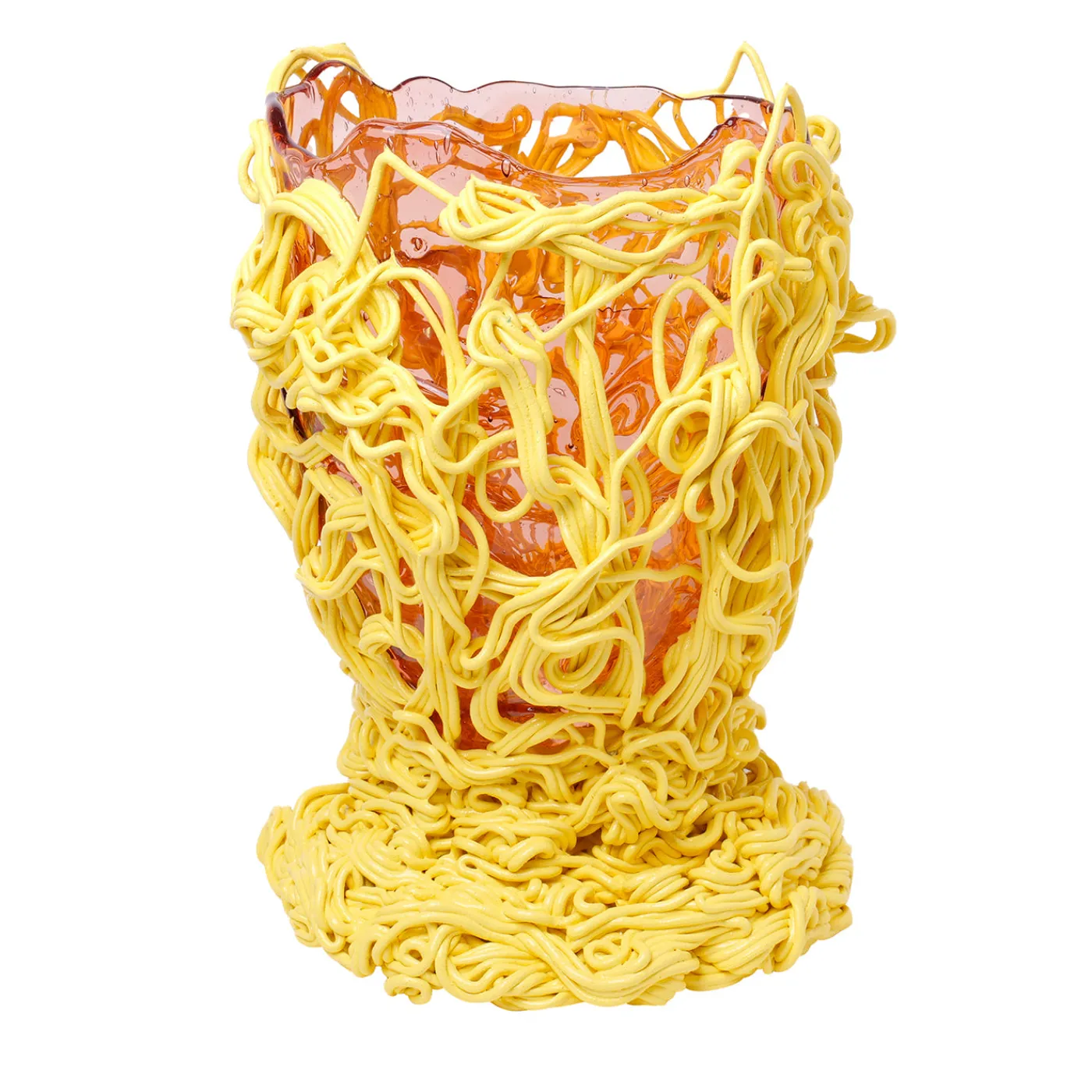 Corsi Design Factory Vaso Grande Spaghetti Special Giallo e Rosa di Gaetano Pesce> Vasi Decorativi