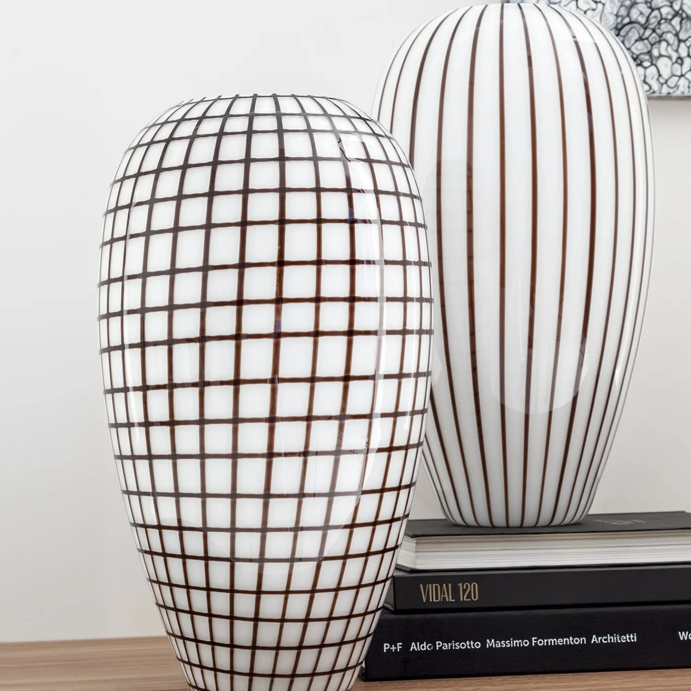 Morica Design Vaso Grid bianco e nero> Vasi Decorativi