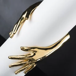 VGnewtrend Vaso Hands oro e bianco><noscript><img width=