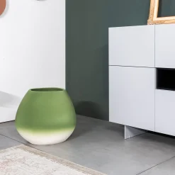 Pot à Porter Vaso in ceramica Biarritz sfumato verde-bianco> Cachepot E Portavasi