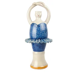 Alessandro Iudici Vaso in ceramica blu Ballerina> Vasi Figurativi