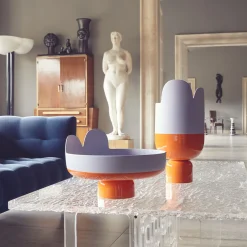 Rometti Vaso in Ceramica Lilla e Arancione Petali di Luca Binaglia> Vasi Decorativi