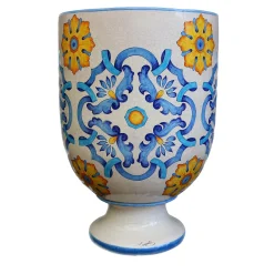 Ceramiche Ceccarelli Vaso in ceramica policroma Anemone Sicilia> Cachepot E Portavasi