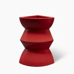 Bitossi Ceramiche Vaso in ceramica rosso Curve #4 di Zaven> Vasi Decorativi