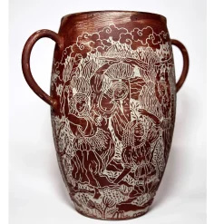 Clara Holt Vaso in gres rosso con manici Morte di Orfeo> Anfore