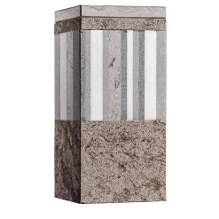 Tao_H Vaso in marmo marrone Square B con coperchio di Luciano Setten> Vasi Con Coperchio