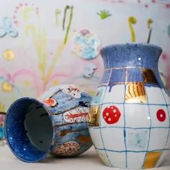 Coralla Maiuri Vaso in porcellana blu Calypso> Vasi Da Fiori