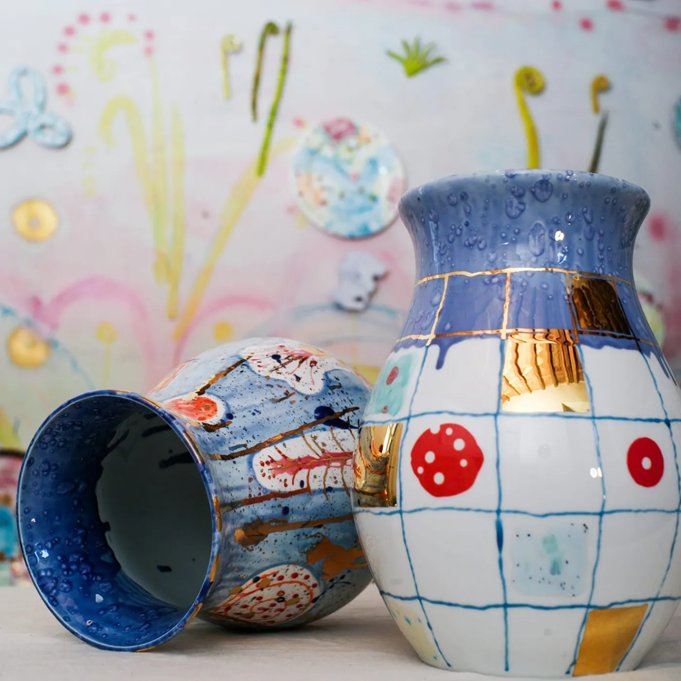 Coralla Maiuri Vaso in porcellana blu Calypso> Vasi Da Fiori