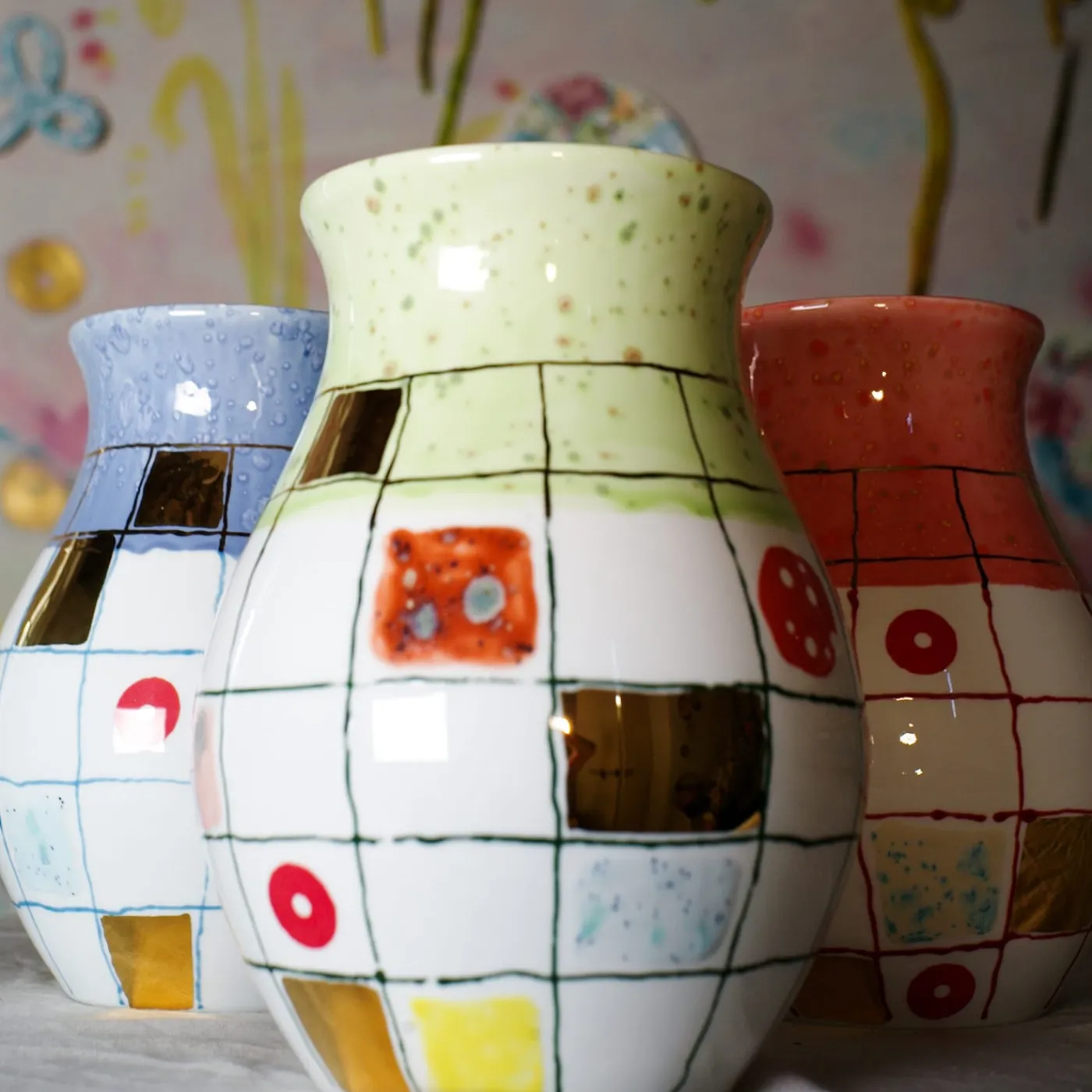 Coralla Maiuri Vaso in porcellana verde Calypso> Vasi Da Fiori