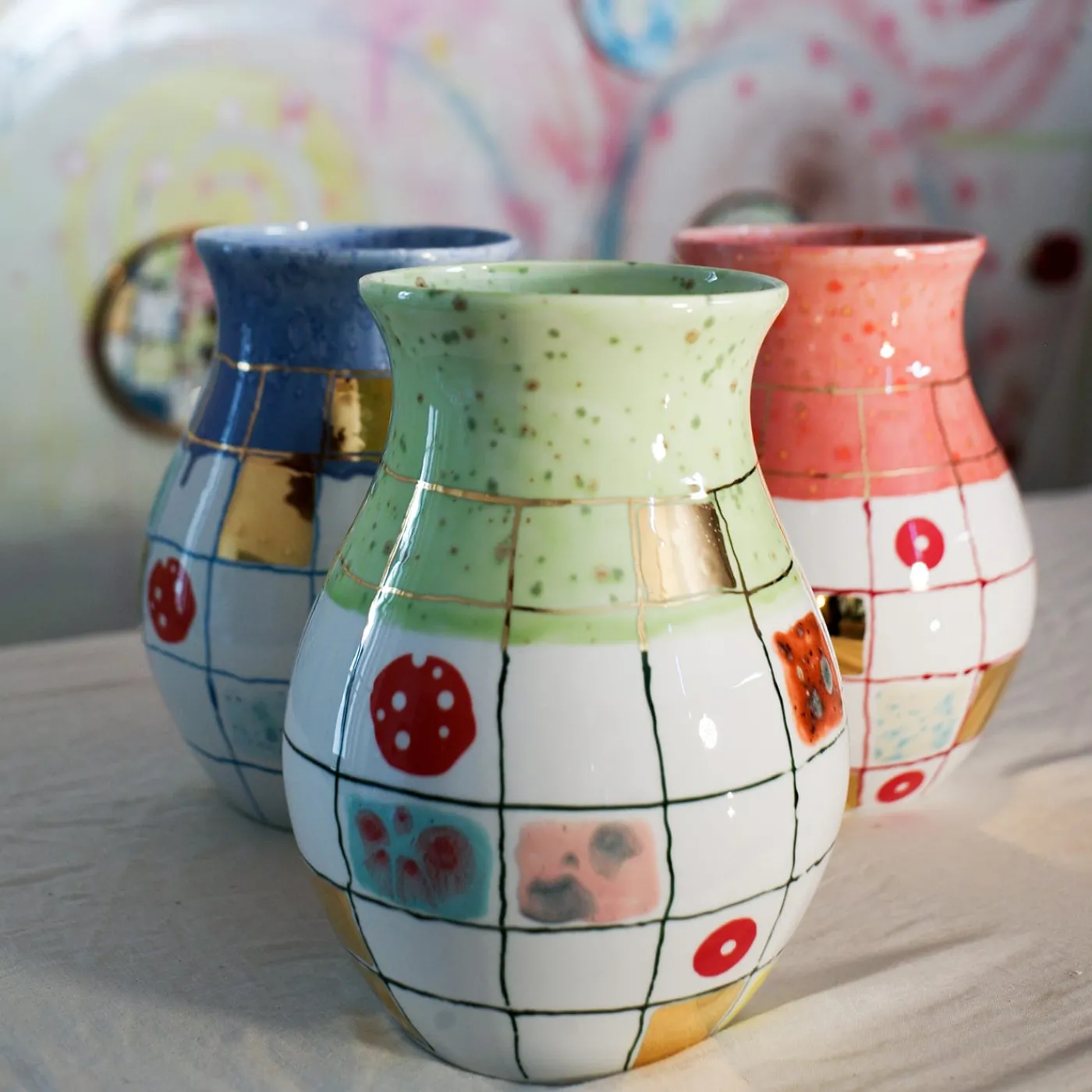 Coralla Maiuri Vaso in porcellana verde Calypso> Vasi Da Fiori