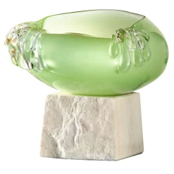 Aina Kari Vaso in vetro di Murano Stravedamento a doppia cascata verde pastello> Vasi Decorativi