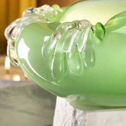 Aina Kari Vaso in vetro di Murano Stravedamento a doppia cascata verde pastello> Vasi Decorativi