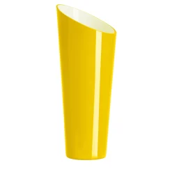 IVV Vaso in Vetro Giallo e Milkwhite Orizzonte Oblique> Vasi Da Fiori