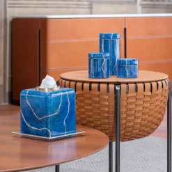 Griffe Montenapoleone by Vetrerie di Empoli Vaso in vetro Lapislazzuli con coperchio><noscript><img width=