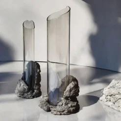 Coki Vaso in vetro nero e pietra Catharsis #1><noscript><img width=