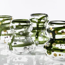 Venini Vaso in vetro verde e nero Gran Bulbo Mini Silver><noscript><img width=