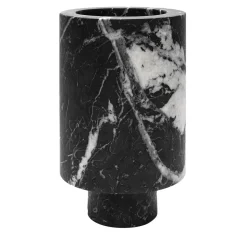 MMairo Vaso Inside Out Black Marquina di Karen Chekerdjian> Vasi Da Fiori