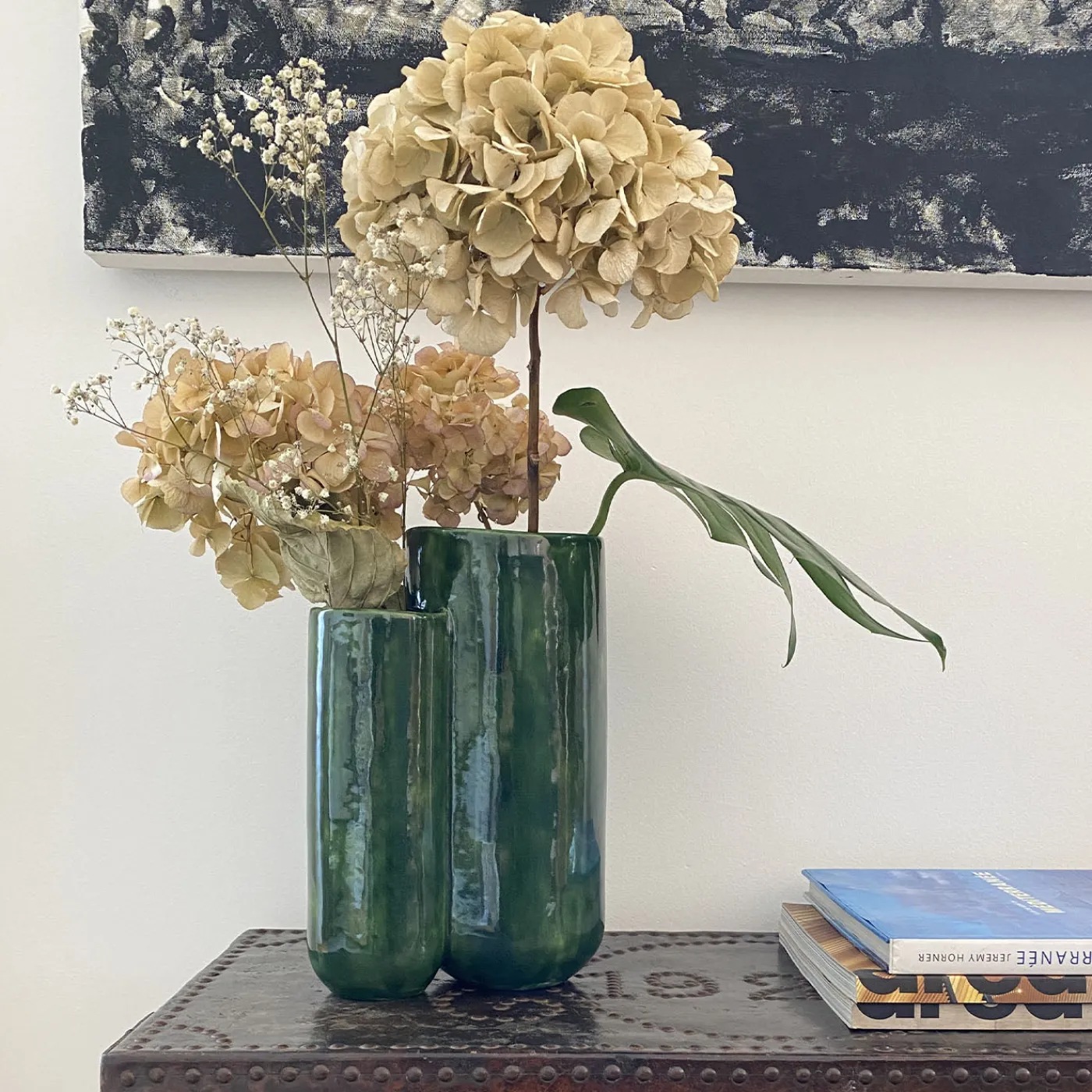 mg12 by Monica Geronimi Vaso MattiaMatteo Foglia in ceramica smaltata verde lucido> Vasi Da Fiori