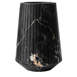 FiammettaV Home Collection Vaso medio a righe in marmo Portoro> Vasi Decorativi