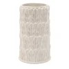 Pietrachiara Vaso medio in gres bianco con motivo a foglie Anne> Vasi Da Fiori