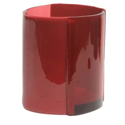 Corsi Design Factory Vaso medio rosso a quattro linee di Enzo Mari> Vasi Decorativi