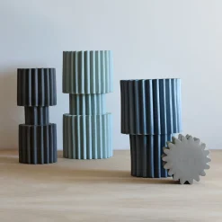 Francesca Verardo Vaso Medio Verde Acqua Clessidra> Vasi Decorativi