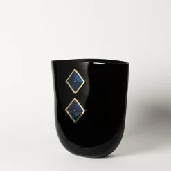 Piccoli Smalti Vaso Midi in Vetro Nero Cloisonné><noscript><img width=