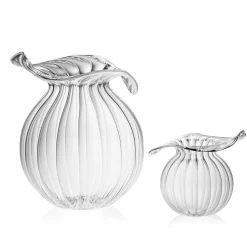 Casarialto Vaso Millerighe Piccolo Tondo in Vetro Trasparente> Vasi Da Fiori