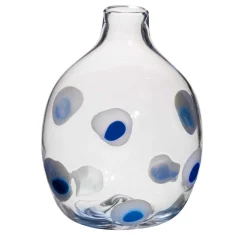 Carlo Moretti Vaso monofiore a pois bianchi e blu di> Bottiglie Decorative