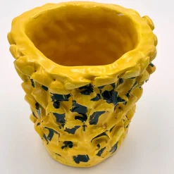 Daria Dazzan Vaso Onda Sunflower giallo e nero lucido><noscript><img width=