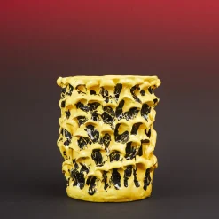 Daria Dazzan Vaso Onda Sunflower giallo e nero lucido><noscript><img width=