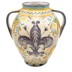 Sbigoli Terrecotte Firenze Vaso Orciolo con Fleur-De-Lis fiorentino blu> Anfore