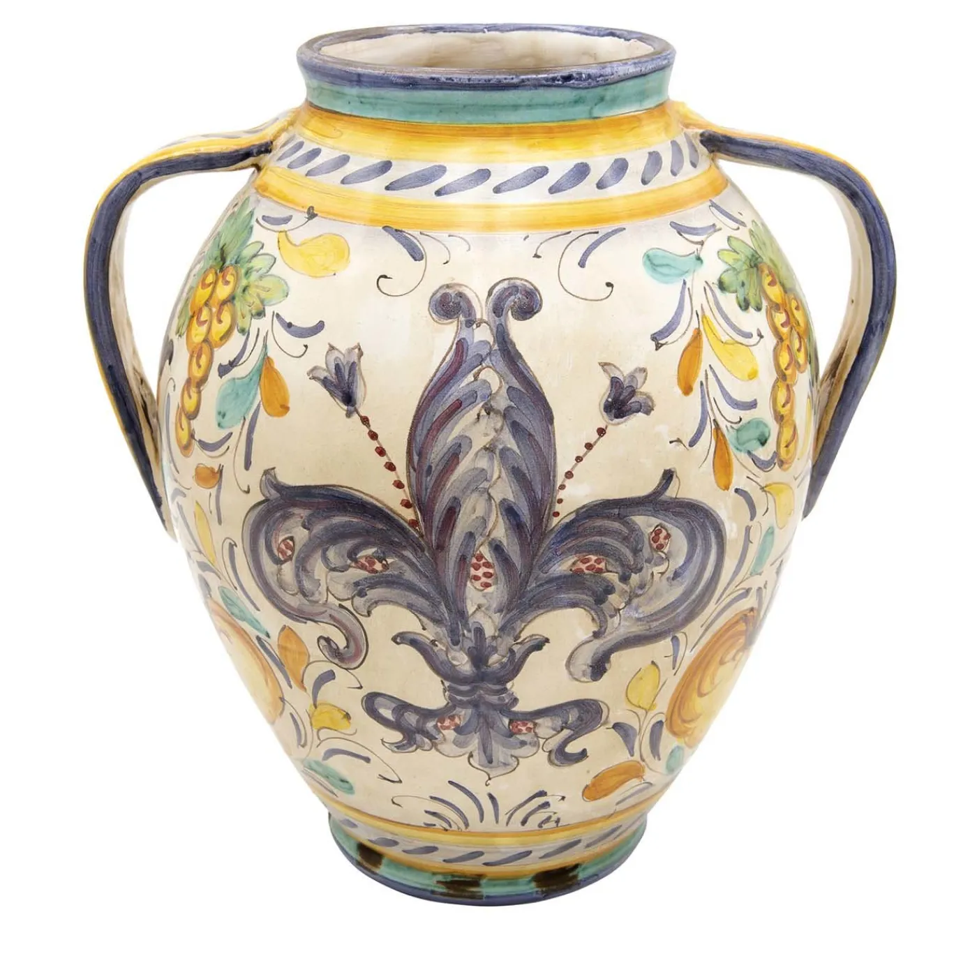 Sbigoli Terrecotte Firenze Vaso Orciolo con Fleur-De-Lis fiorentino blu> Anfore
