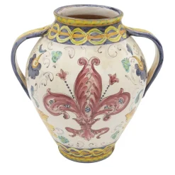 Sbigoli Terrecotte Firenze Vaso Orciolo con Fleur-De-Lis rosso fiorentino> Anfore