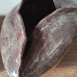 Cristina Cavallari Vaso Petalo 2 in Ceramica Marrone a Forma di Petalo><noscript><img width=