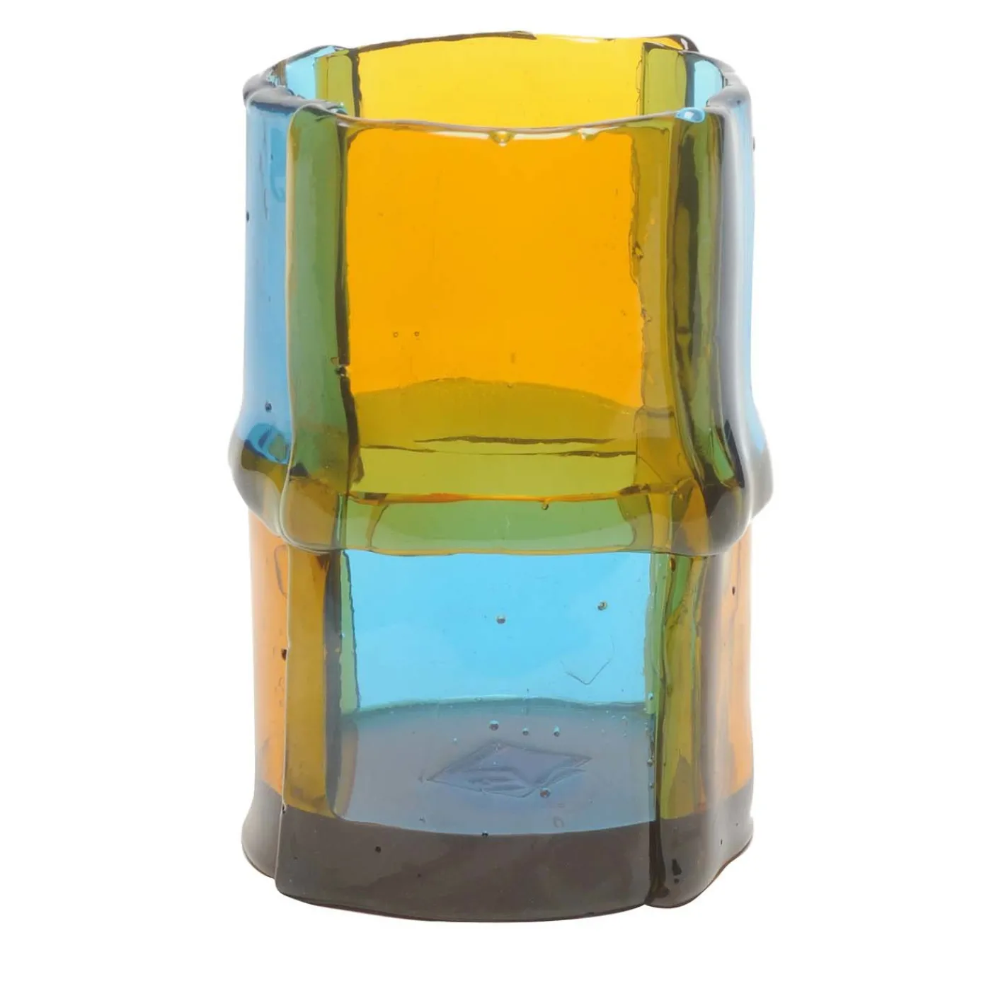 Corsi Design Factory Vaso piccolo Bamboo azzurro e giallo di Enzo Mari> Vasi Decorativi
