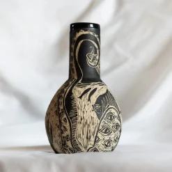 Clara Holt Vaso piccolo Grès beige e nero Granchio><noscript><img width=