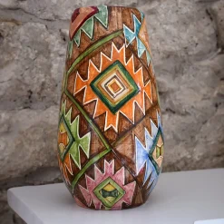 Artema Galli Vaso policromo in stile geometrico Kilim> Vasi Decorativi