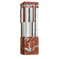 Tao_H Vaso quadrato in marmo bianco e rosso con coperchio di Luciano Setten> Vasi Con Coperchio