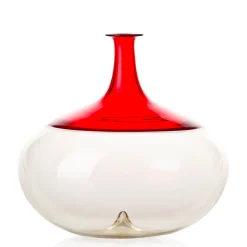 Venini Vaso rotondo Bolle di Tapio Wirkkala in rosso/chiaro> Bottiglie Decorative