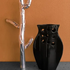 Franco Raggi Vaso Schiacciato 2 Nero><noscript><img width=