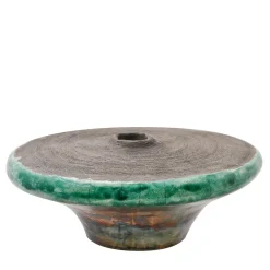 Design Center 1991 Vaso scultura rotondo in raku Intorno al Cerchio di Nino Basso> Vasi Decorativi